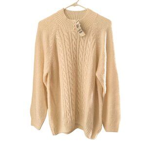 KAREN SCOTT PLUS SIZE CABLE-KNIT MOCK-NECK SWEATER, NWT